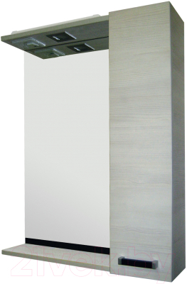 Шкаф с зеркалом для ванной Sanflor Торонто 60 R / Tor.02.60 (венге/орфео серый)