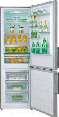 Холодильник с морозильником Berson BR188NF/LED (нержавеющая сталь)