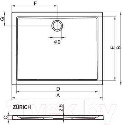 Душевой поддон Riho Zurich 150x80 (DA78244)