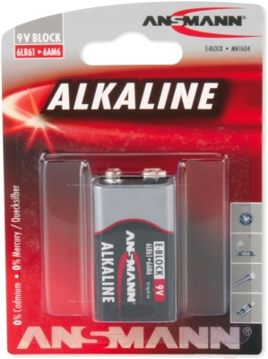 

Батарейка Ansmann, Alkaline Red 9V E