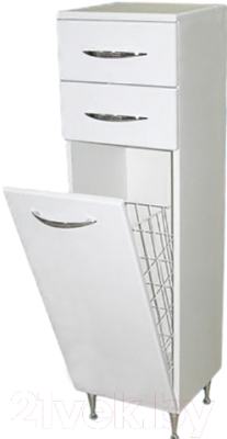 Шкаф-полупенал для ванной СанитаМебель Камелия-42к Д2 (белый)