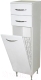 Шкаф-полупенал для ванной СанитаМебель Камелия-42к Д2 (белый) - 
