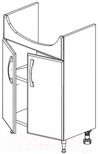 Тумба под умывальник СанитаМебель Камелия-61.13 Д2 (белый)