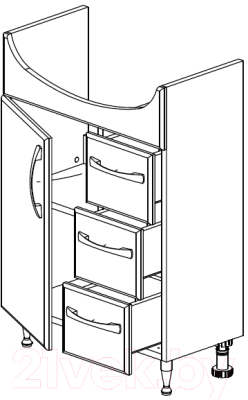 Тумба под умывальник СанитаМебель Камелия-64.33 Д2 (белый)