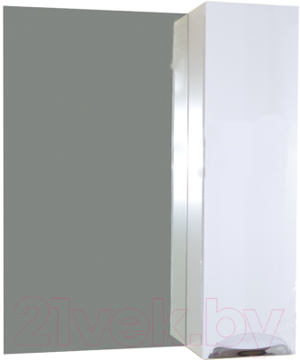 Шкаф с зеркалом для ванной СанитаМебель Камелия-08 Д3 (правый, белый)