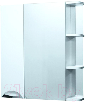 Шкаф с зеркалом для ванной СанитаМебель Камелия-12.80 Д3 (левый, белый)