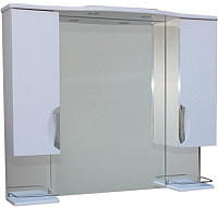 Шкаф с зеркалом для ванной СанитаМебель Камелия-14.45 Д3 (белый) - 