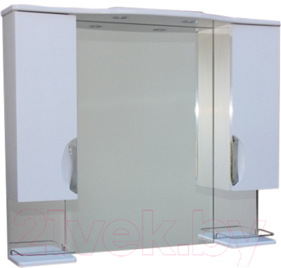 Шкаф с зеркалом для ванной СанитаМебель Камелия-14.45 Д3 (белый)