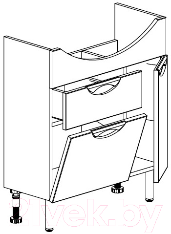 Тумба под умывальник СанитаМебель Камелия-66.21 Д3 (белый)