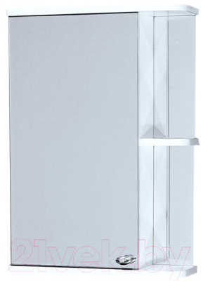 Шкаф с зеркалом для ванной СанитаМебель Камелия-09.45 (левый, белый)