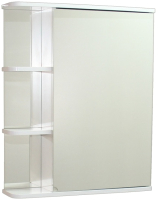 Шкаф с зеркалом для ванной СанитаМебель Камелия-09.55 (правый, белый) - 