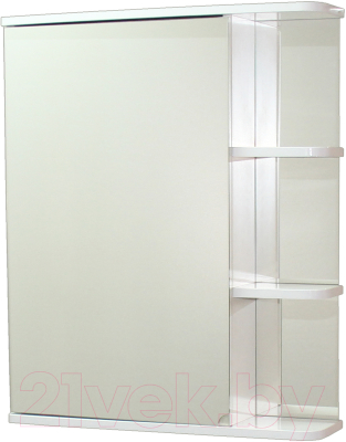 Шкаф с зеркалом для ванной СанитаМебель Камелия-09.60 (левый, белый)