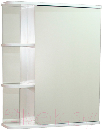 Шкаф с зеркалом для ванной СанитаМебель Камелия-09.60 (правый, белый)