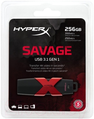 Usb flash накопитель Kingston HyperX Savage 256GB (HXS3/256GB)