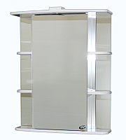 Шкаф с зеркалом для ванной СанитаМебель Камелия-10.65 Д2 (левый, белый) - 