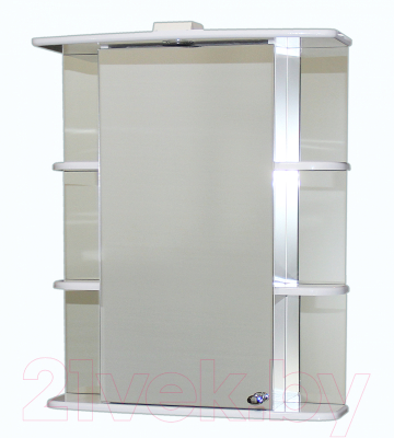 Шкаф с зеркалом для ванной СанитаМебель Камелия-10.65 Д2 (левый, белый)