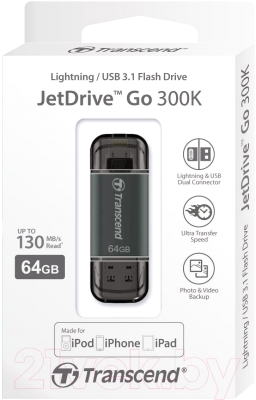 Usb flash накопитель Transcend JetDrive Go 300 64GB (TS64GJDG300K)