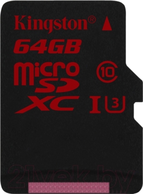 Карта памяти Kingston microSDXC 64GB (SDCA3/64GBSP)