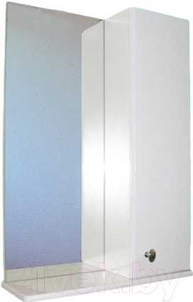 Шкаф с зеркалом для ванной СанитаМебель Камелия-11.50 Д2 (правый, белый)