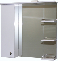 Шкаф с зеркалом для ванной СанитаМебель Камелия-12.85 Д2 (левый, белый) - 