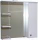 Шкаф с зеркалом для ванной СанитаМебель Камелия-12.85 Д2 (правый, белый) - 