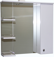 Шкаф с зеркалом для ванной СанитаМебель Камелия-12.75 Д2 (правый, белый) - 