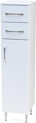 Шкаф-полупенал для ванной СанитаМебель Камелия-41 Д2 (белый, правый)