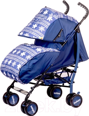 Детская прогулочная коляска Babyhit Smiley (синий/цветы)