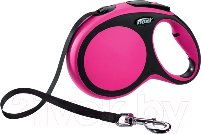 Поводок-рулетка Flexi New Comfort M 5m (ремнень розовый)