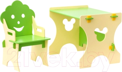 Комплект мебели с детским столом Столики Детям Гном СБ-4 (бежево-салатовый)