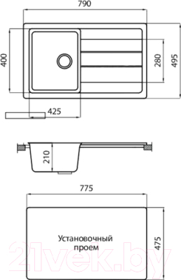 Мойка кухонная Granicom G018-10 (дакар)
