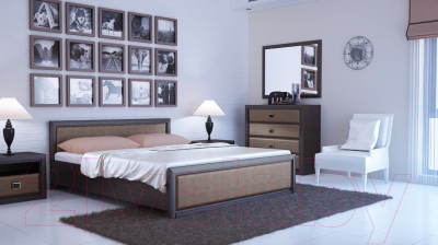 Каркас кровати Black Red White Коен LOZ160x200 (венге/штрокс темный)