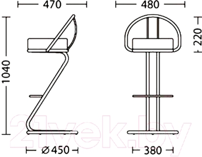 Стул барный Nowy Styl Zeta Plus Hoker Chrome (V-28)