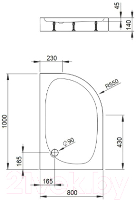 Душевой уголок Bravat Drop L 100x80 / NDB2142