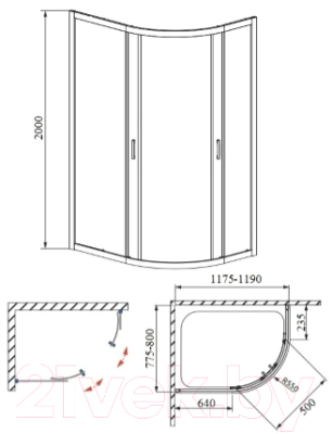 Душевой уголок Bravat Drop L 120x80 / NDB2142