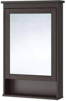 Шкаф с зеркалом для ванной Ikea Хемнэс 302.176.73 (морилка/черно-коричневый)