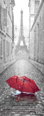 Фотообои листовые GreenBerry Дождь в Париже 104 (103x270)