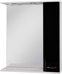 Шкаф с зеркалом для ванной Ювента Франческа ФШН32-65 (черный, правый)