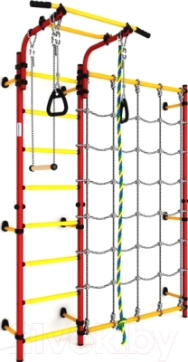 Детский спортивный комплекс Romana Next 3/S3 ДСКМ-3С-8.06.Г1.490.01-28 (красный/желтый)