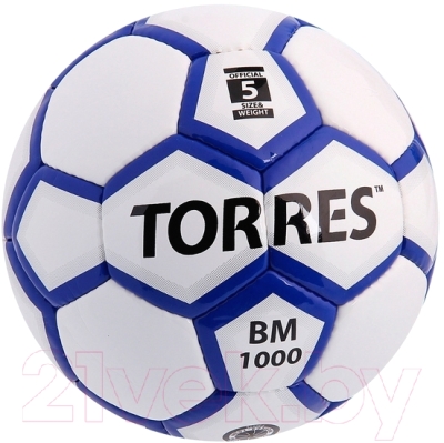Футбольный мяч Torres BM 1000/F30075 (белый/серебристый/синий)