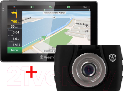 GPS навигатор Prestigio GeoVision 5057 Navitel / PGPS5057CIS04GBNV (+ видеорегистратор PCDVRR133)