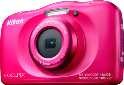 Компактный фотоаппарат Nikon Coolpix W100 (розовый)