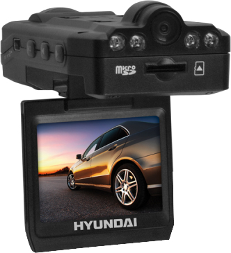 Автомобильный видеорегистратор Hyundai H-DVR10 Black - вид сзади (вторая камера)