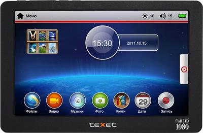 MP3-плеер Texet T-930HD (8Gb) Black - вид спереди