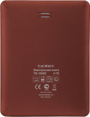 Электронная книга Texet TB-126SE (Red) - вид сзади 