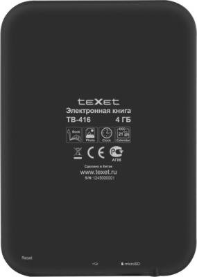 Электронная книга Texet TB-416 (Black) - вид сзади