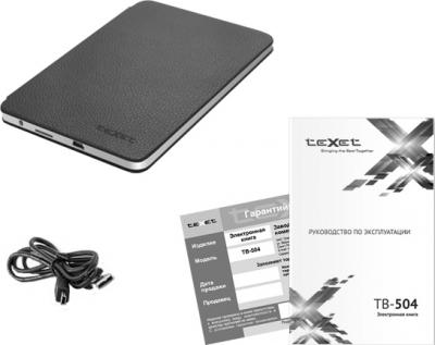 Электронная книга Texet TB-504 (Gray) - комплектация