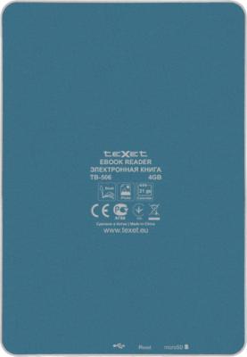 Электронная книга Texet TB-506 Blue - вид сзади