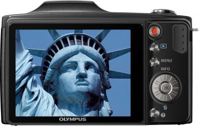Компактный фотоаппарат Olympus SZ-14 Black - вид сзади