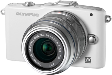 Беззеркальный фотоаппарат Olympus E-PM1 Kit 14-42mm White - общий вид